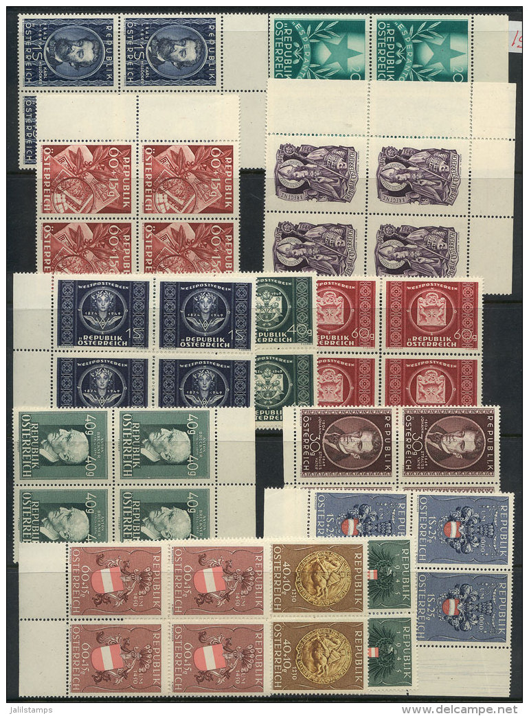 1945 To 1969: Collection Of Stamps In Blocks Of 4, Unmounted, All Of Excellent Quality, Very Fresh, Perfect,... - Verzamelingen