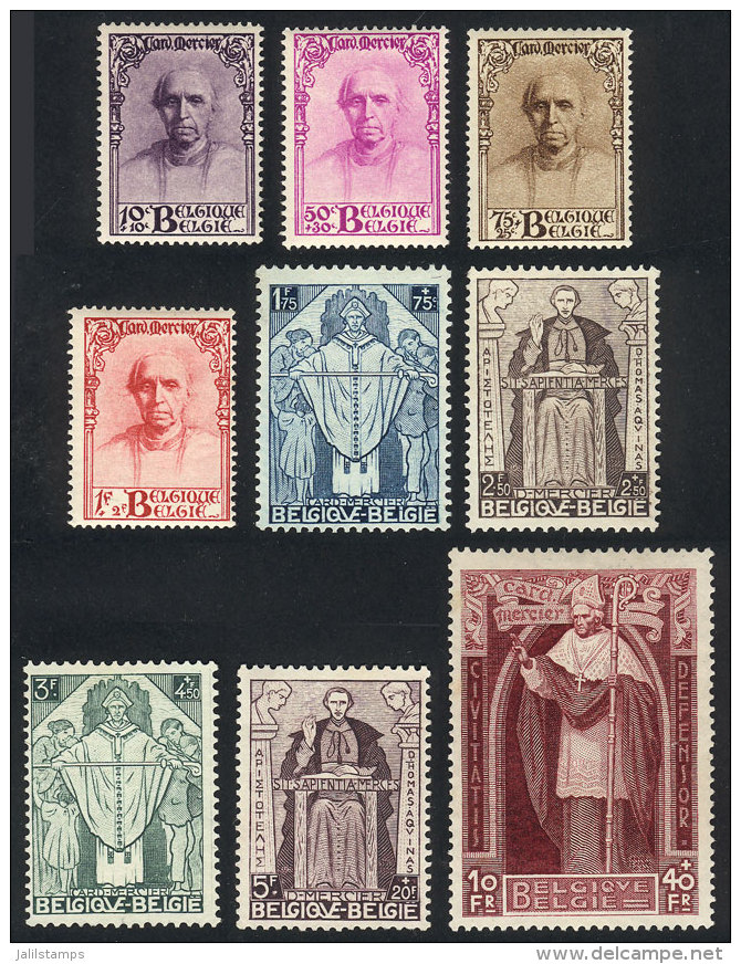 Sc.B114/B122, 1932 Cardinal Mercier, Cmpl. Set Of 9 Values, Mint No Gum, VF, Catalog Value US$570+ - Andere & Zonder Classificatie