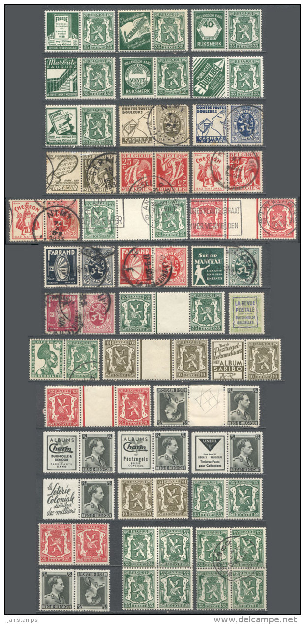 Very Attractive Lot Of Stamps With Advertising Tabs, Tete-beche, And Gutters, Fine To VF General Quality! - Other & Unclassified