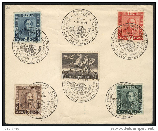 Sc.386/9 + C12, 1949 Stamp Centenary, The Set Of 5 Values On Covers With Special Postmark, Very Nice! - Andere & Zonder Classificatie
