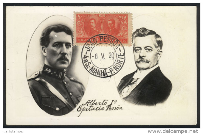 King Albert I Of Belgium And President Epitacio PESSOA, Maximum Card Of MAY/1930, VF - Maximumkaarten