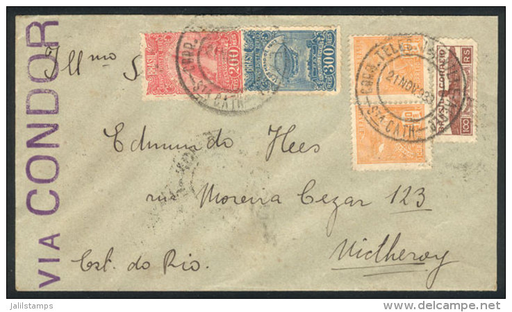 Airmail Cover Sent From Sta. Catherina To Niteroi On 21/NO/1936, VF Quality! - Lettres & Documents