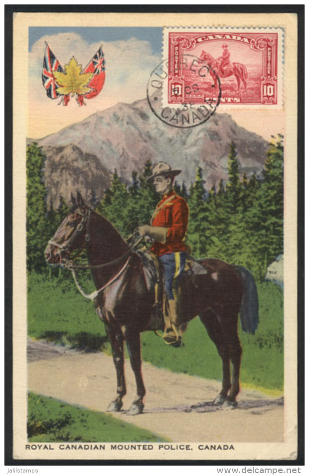 Maximum Card Of 5/OC/1938: Royal Canadian Mounted Police, Mountie, VF Quality - Cartes-maximum (CM)