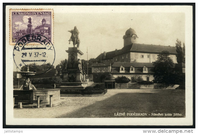 PODEBRADY: King George Square, Maximum Card Of 29/MAY/1937, VF - Andere & Zonder Classificatie