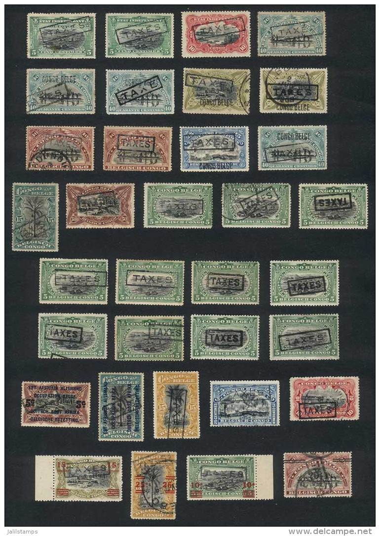 Lot With More Than 65 Stamps With TAXES Or TAXE Overprints Of Different Types, Mint Or Used, Fine To Very Fine... - Andere & Zonder Classificatie