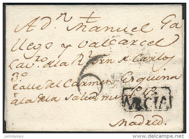28/DE/1792: Entire Letter Sent From Murcia To Madrid, Excellent Quality! - Andere & Zonder Classificatie