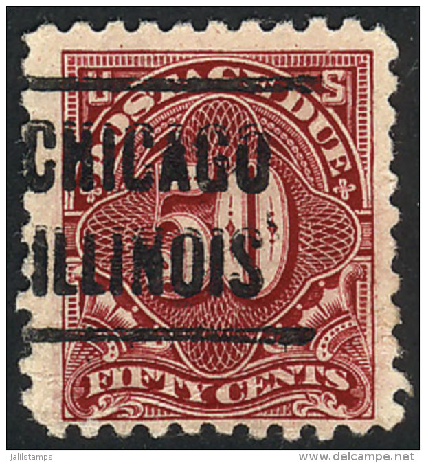 Sc.J58, 1914 50c., Letter Watermark And Perf 10, Used (pre-cancelled), With Tiny Defect (paper Wrinkle Only Visible... - Strafport