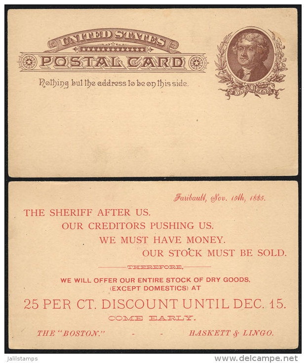 1c. Postal Card With Interesting Advertisement Printed On Reverse, VF Quality! - Andere & Zonder Classificatie