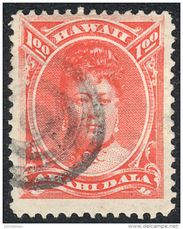 Sc.49, 1883/6 1D. Orange-red, Used, Very Fine Quality, Catalog Value US$250. - Hawaï