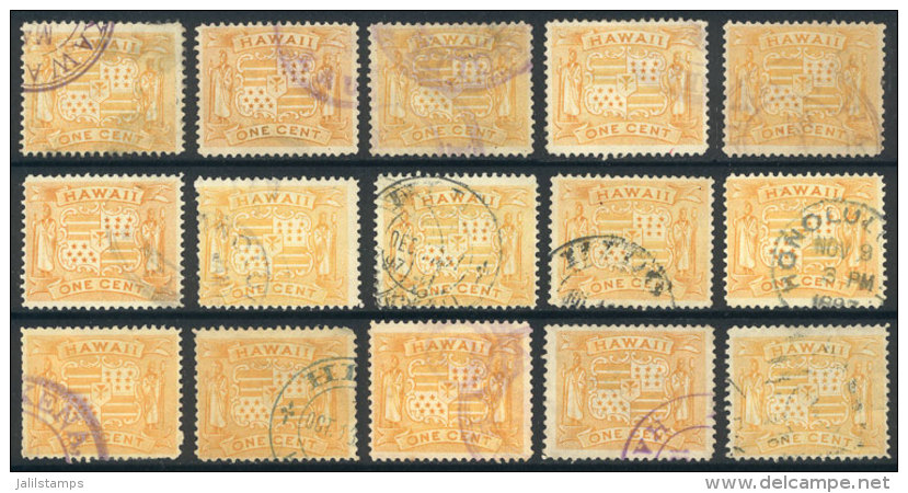 Sc.74 X15 Used Examples, Good Postmarks, Fine To Very Fine General Quality! - Hawaï