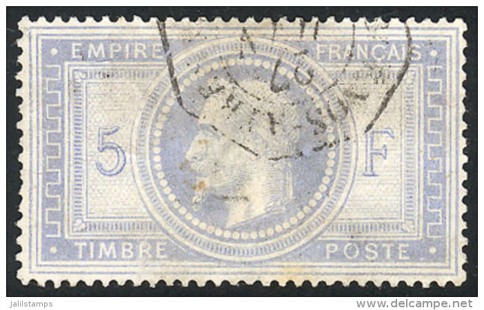 Sc.37, 1863 5Fr. Napoleon, With Octogonal Cancel Of French Offices In Buenos Aires, Very Rare. With Defects On Back... - Sonstige & Ohne Zuordnung