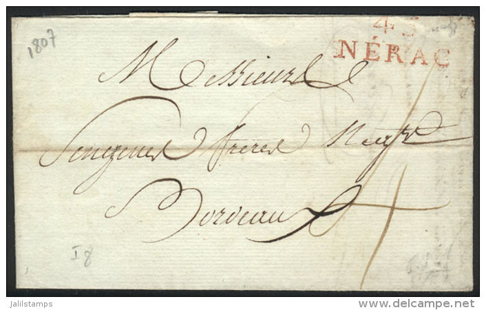 Folded Cover Used In 1807 With Nice Mark Of NERAC, VF Quality! - Fernando Po