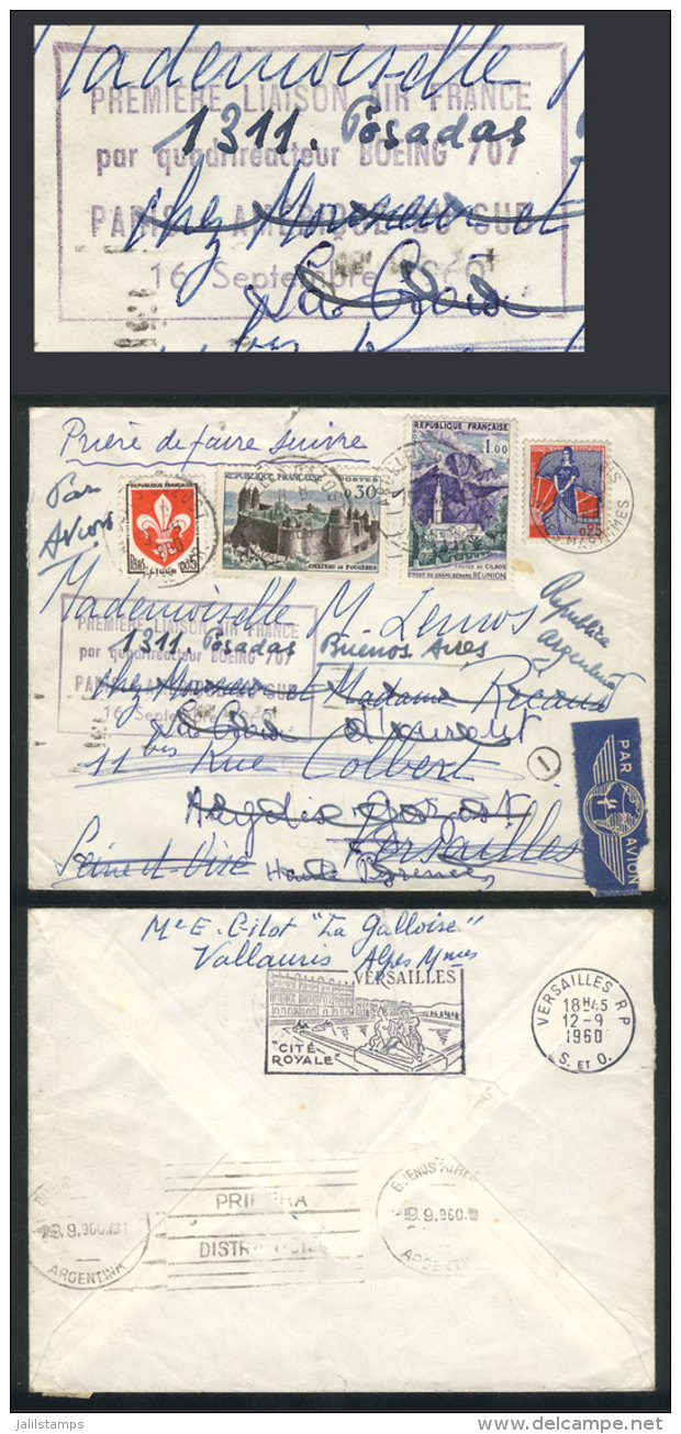 Cover Sent From Vallauris To Versailles On 12/AU/1960, As The Addressee Could Not Be Located It Was Forwarded... - Fernando Poo