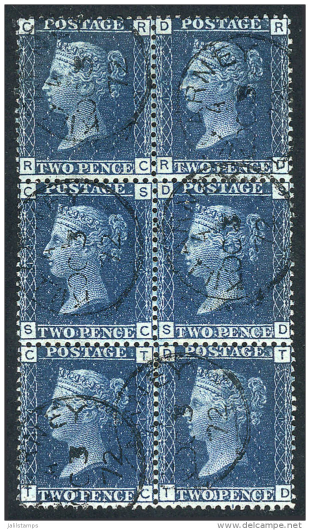Sc.46 (SG.30) Plate 14, Block Of 6 (RC-TD), Very Well Cancelled In Killarney For 3/OC/1872, Interesting Use In... - Andere & Zonder Classificatie