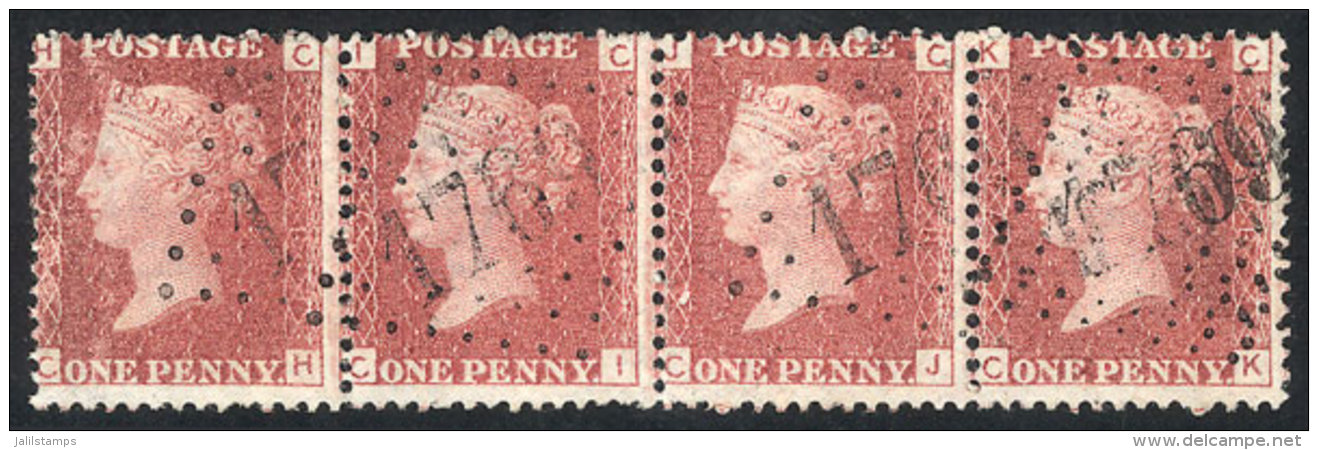 Sc.33 (SG.43) Plate 78, Strip Of 4, With French Numeral "1769" Cancel Of Le Havre, Scarce, Very Fine Quality. NOTE:... - Andere & Zonder Classificatie