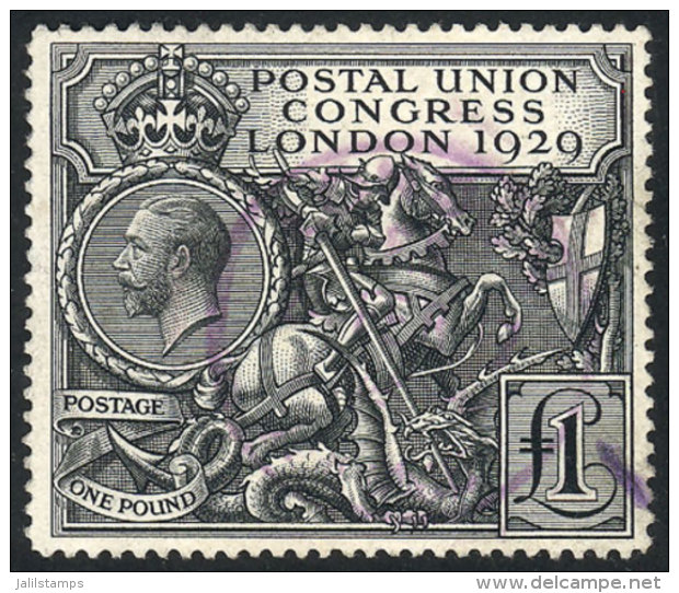 Sc.209, 1929 1&pound; Saint George &amp; Dragon, Used, With A Small Repaired Tear In The Right Margin, Excellent... - Andere & Zonder Classificatie