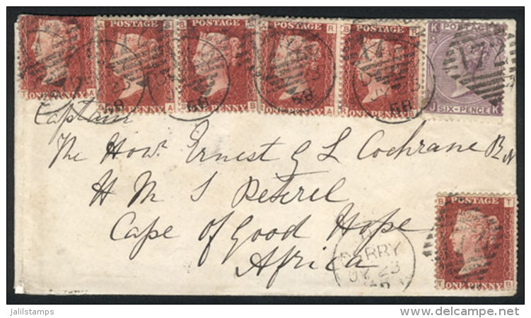 23/JUL/1868 Derry - South Africa: Cover Sent To "Captain The Honr. Ernest G L Cochrane, HMS Petrel, Cape Of Good... - Andere & Zonder Classificatie