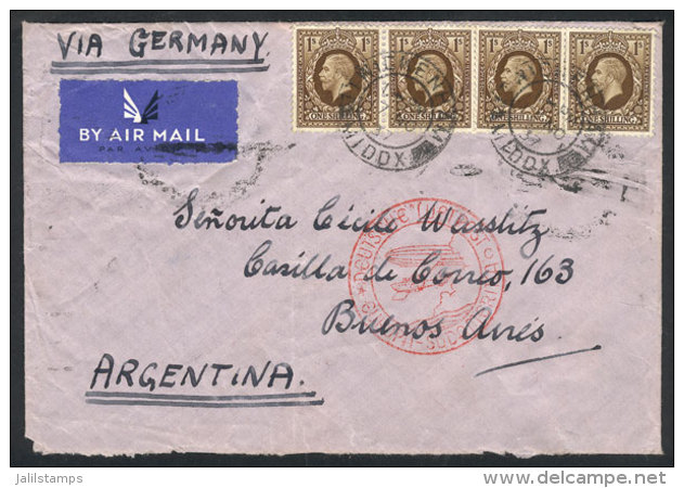 Airmail Cover Sent To Buenos Aires On 17/NO/1937 By Germany DLH, Very Nice! - Autres & Non Classés