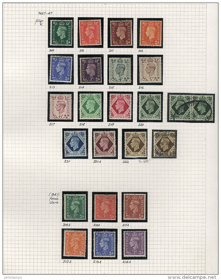 Collection On Pages, Circa 1935 To 1975, Used And Mint Stamps (most With Hinge Marks Or Traces, Several MNH And A... - Collections