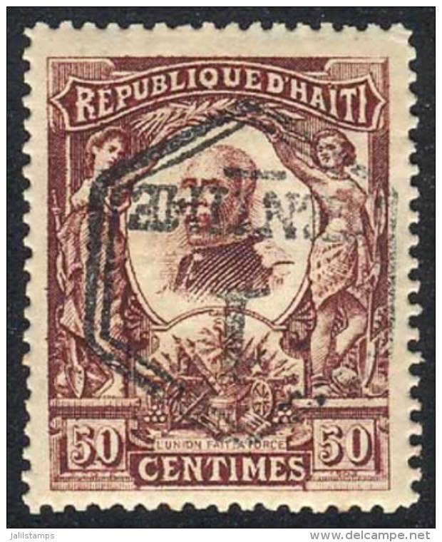 Sc.108a, 1906/7 1c. On 50c., Inverted Surcharge, Mint, VF Quality, Rare, Catalog Value US$950. - Haïti