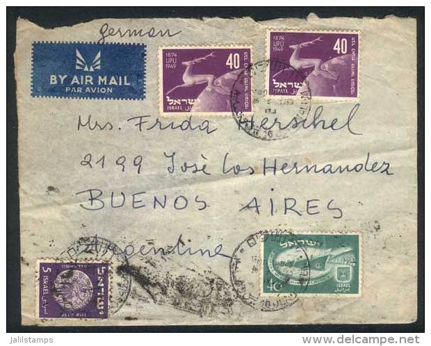 Cover Sent To Argentina On 25/MAY/1950 With Interesting Postage, The Back Flap Is Missing, Very Nice! - Autres & Non Classés