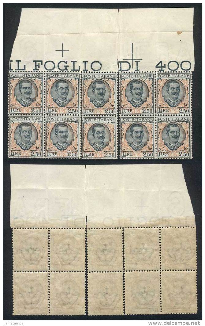 Yvert 185 (Sa.203), 1925 2.50L. Black-green And Orange, Fantastic Marginal BLOCK OF 10. The Stamps Are Separated By... - Unclassified