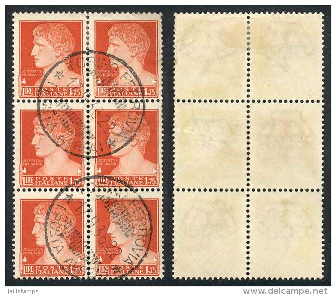 Yvert 235 (Sassone 254), Block Of 6 With INVERTED WATERMARK Variety, VF Quality! - Zonder Classificatie