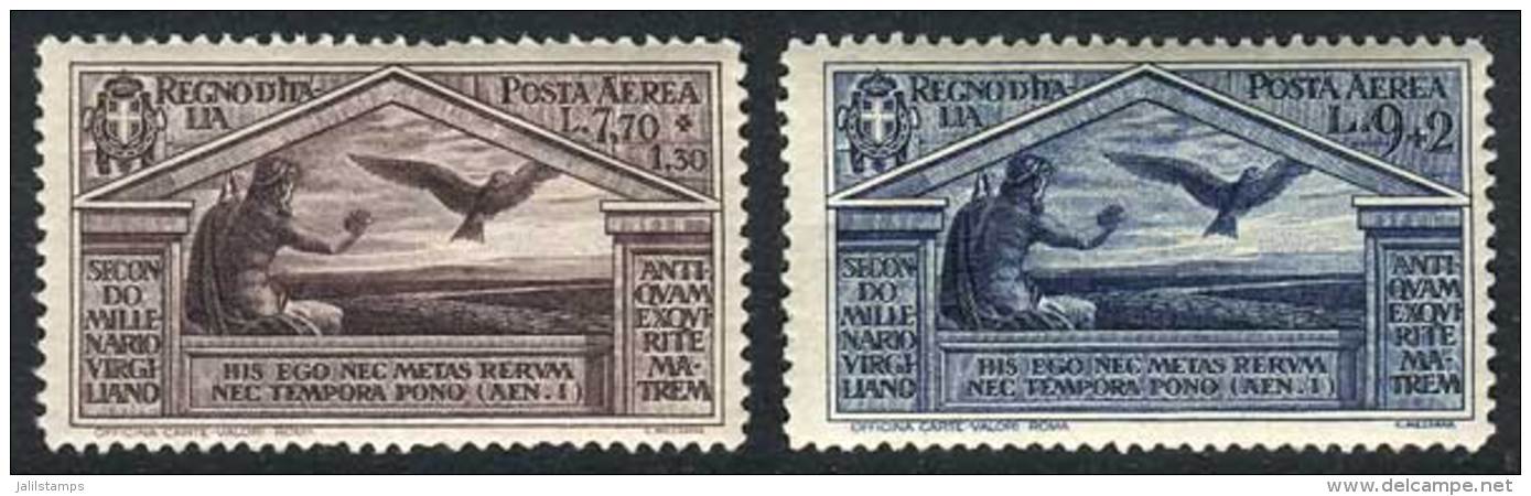 Yv.23/24, 1930 Virgil, The Two High Values Of The Set, Mint Never Hinged, Superb, Catalog Value Euros 280. - Airmail