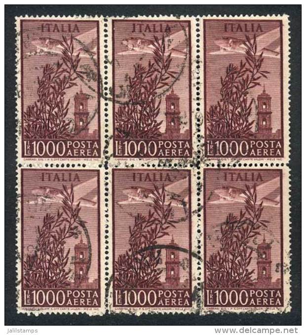 Yvert 134, Handsome Used Block Of 6, Very Fine Quality! - Poste Aérienne