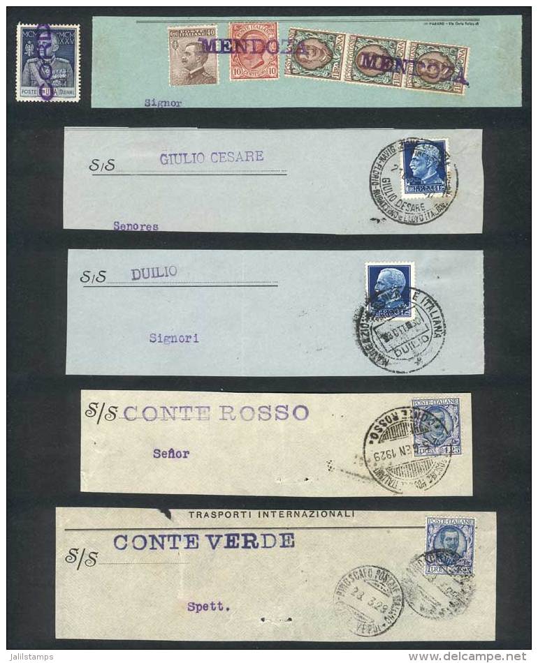 1 Stamp And 5 Fragments With Ship Cancellations, Interesting! - Zonder Classificatie