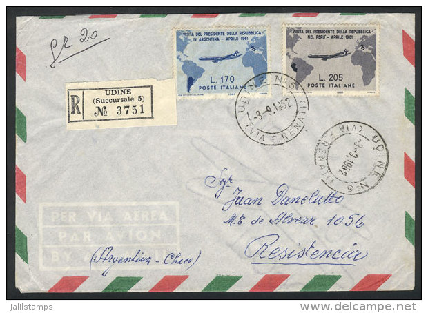 Registered Airmail Cover Sent To Argentina On 3/SE/1926, Franked With Stamps Of 170L. And 205L. Commemorating The... - Zonder Classificatie