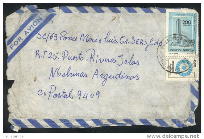 Cover Sent From Villa Mar&iacute;a (C&oacute;rdoba) On 27/AP/1982 To A Soldier In Puerto Rivero, Falkland... - Falklandeilanden