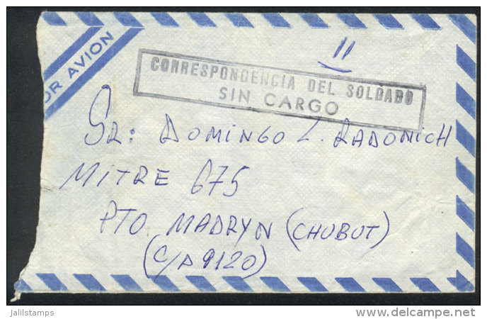Circa MAY/1982: Stampless Cover Sent By A Soldier From Puerto Argentino (Port Stanley), With The Rectangular Mark... - Falkland Islands