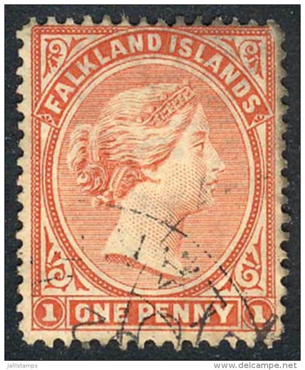 Sc.11, 1891/1902 1p. Orange, VF Quality, Catalog Value US$80. - Falkland