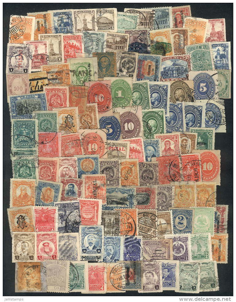 Lot Of Old Stamps, A Careful Review Will Surely Reveal Varieties, Interesting Shades, Good Cancels Etc. Yvert... - Mexique