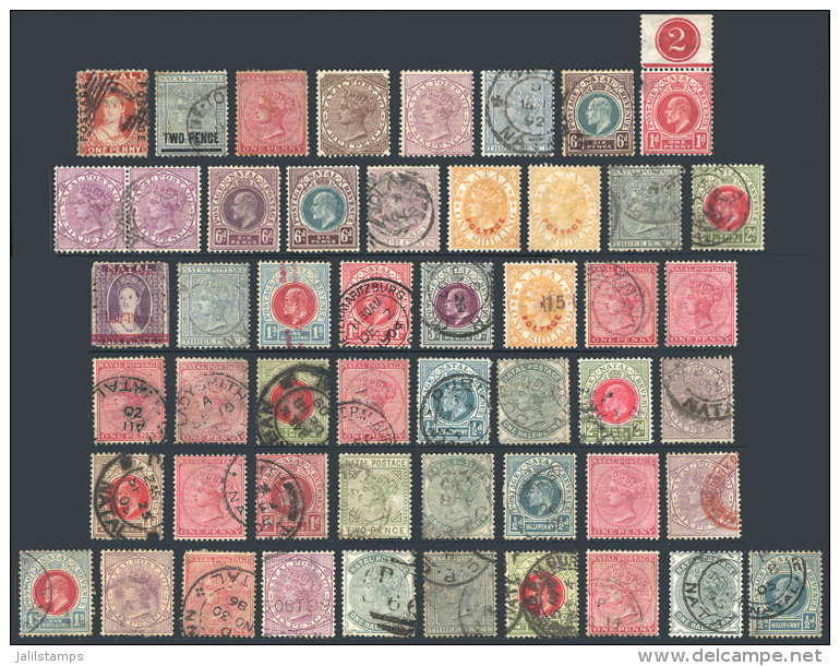 Lot Of Old Stamps, Most Of Fine To Very Fine Quality, Used (with Some Interesting Postmarks) And Unused (with Or... - Natal (1857-1909)