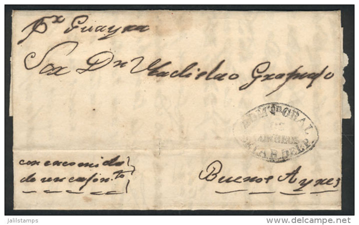 Entire Letter Dated Asunci&oacute;n 19/SE/1859, Sent To Buenos Aires Per Steamer "Ypora", With The Oval Gray-black... - Paraguay