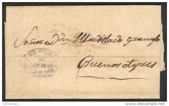 Entire Letter Dated Asunci&oacute;n 20/MAY/1861, Sent To Buenos Aires Per Steamer "Parana", With The Oval Light... - Paraguay