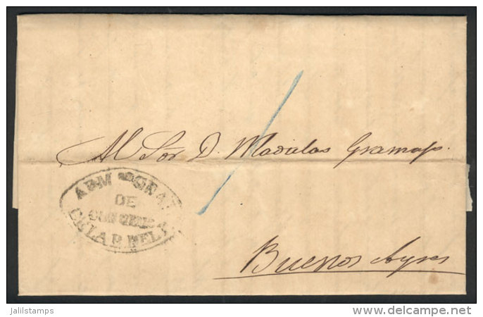 Entire Letter Dated Asunci&oacute;n 20/SE/1864, Sent To Buenos Aires Per Steamer "Yagurey", With The Oval Gray Mark... - Paraguay