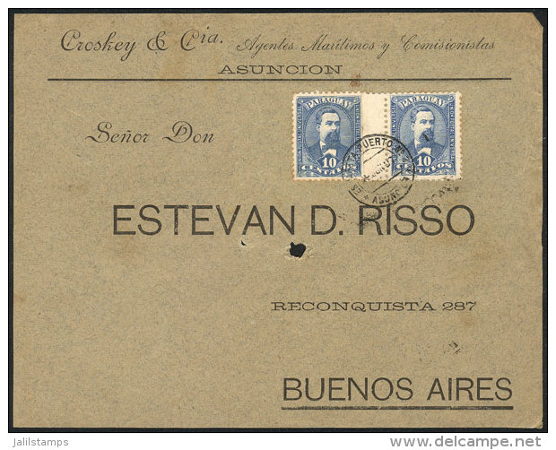 Front Of Cover Franked With 20c., Sent From Asunci&oacute;n (Estafeta Del Puerto N&ordm;3) To Buenos Aires On... - Paraguay