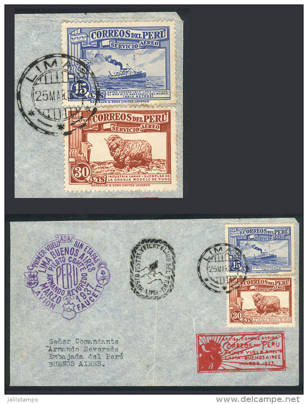 25/MAR/1937 First Flight Lima - Buenos Aires, Very Nice Cover! - Pérou