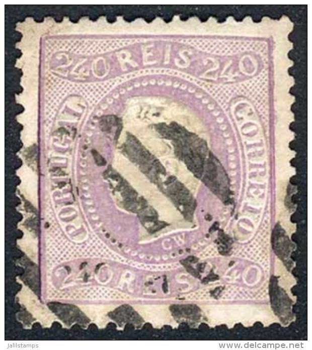 Yv.34, 1867/70 240R. Violet, Used, Fine Quality (it Has A Tiny Tear At Bottom Margin, Superb Appearance), Rare,... - Autres & Non Classés