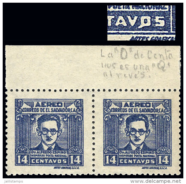 Sc.C107, Pair, One With "CENTAVQS" Variety, Very Fine Quality! - Salvador