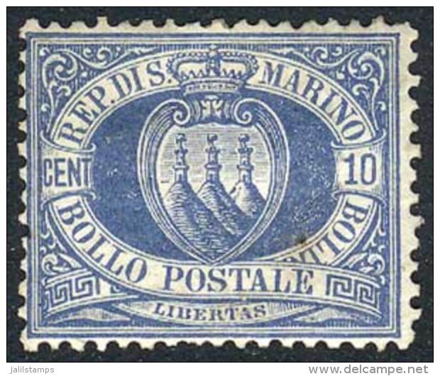 Sc.7, 1877/99 10c. Ultramarine, Mint With Original Gum, Fine Quality, Catalog Value US$350. - Other & Unclassified