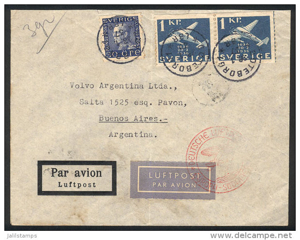 Airmail Cover Sent From Goteborg To Buenos Aires On 16/JA/1937 By Germany DLH, Very Nice! - Autres & Non Classés