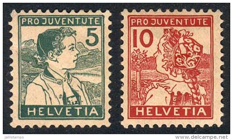 Yv.149/50, 1915 Children, Set Of 2 Values, VF Quality (the 5c. Value With Defect, Not Included In The Price),... - Autres & Non Classés