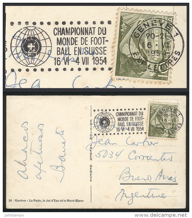 PC Sent To Argentina, With Special Postmark: "CHAMPIONNAT DU MONDE DE FOOTBALL EN SUISSE" 16/JUN/1954, Day On Which... - Autres & Non Classés