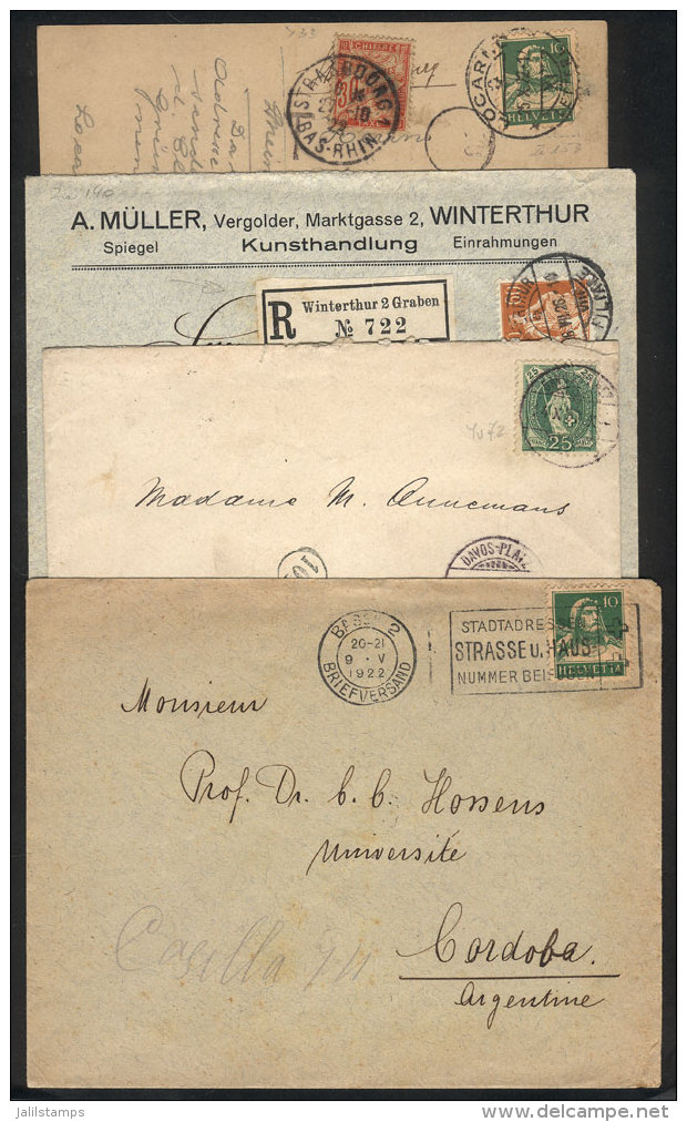 4 Covers Or Cards Posted Between 1897 And 1926. - Autres & Non Classés