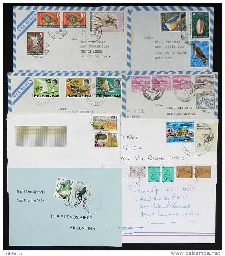 Lot Of 18 Covers, Most Sent To Argentina (some From Remote Places, Such As Pitcairn, Senegal, New Hebrides, Etc).... - Autres & Non Classés