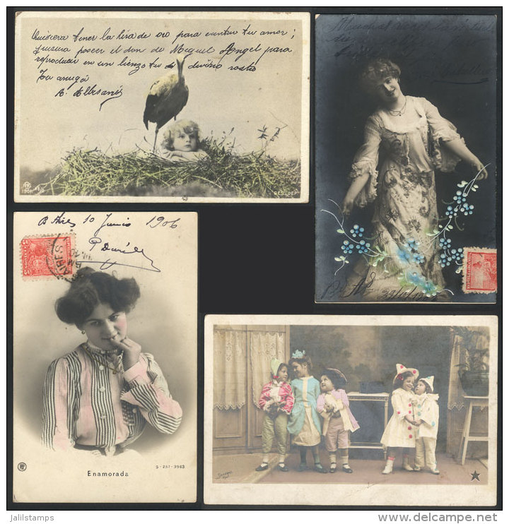 More Than 25 Very Old And Handsome Postcards: Women, Children, Artistic, VF General Quality! - Autres & Non Classés